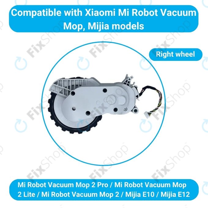 Xiaomi Mijia E10, E12, Mi Robot Vacuum Mop 2 Lite, 2 Pro - Roată cu Motor (Dreapta) (Alb)