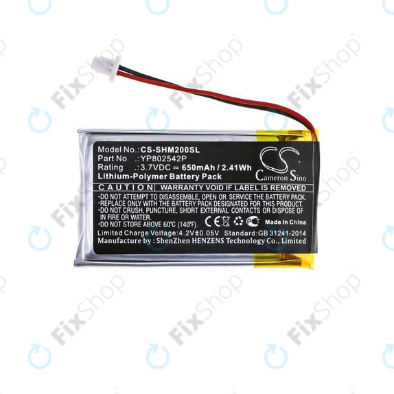 Baterie pentru Sena SMH-10s, SMH-20s, 650mAh, Li-Pol, 3.7V, YP802542P, HQ