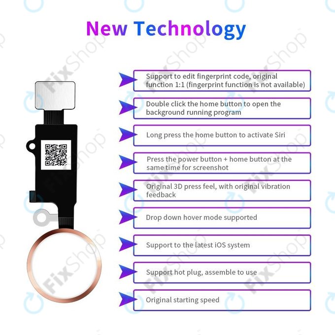 Apple iPhone 7, 7 Plus, 8, 8 Plus, SE (2020), SE (2022) - Buton Acasă JCID 7 Gen (Rose Gold)