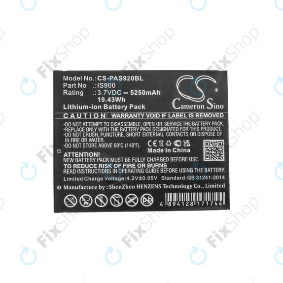 Baterie pentru Pax A920, A920c, 5250mAh, Li-Ion, 3.7V, IS900, HQ