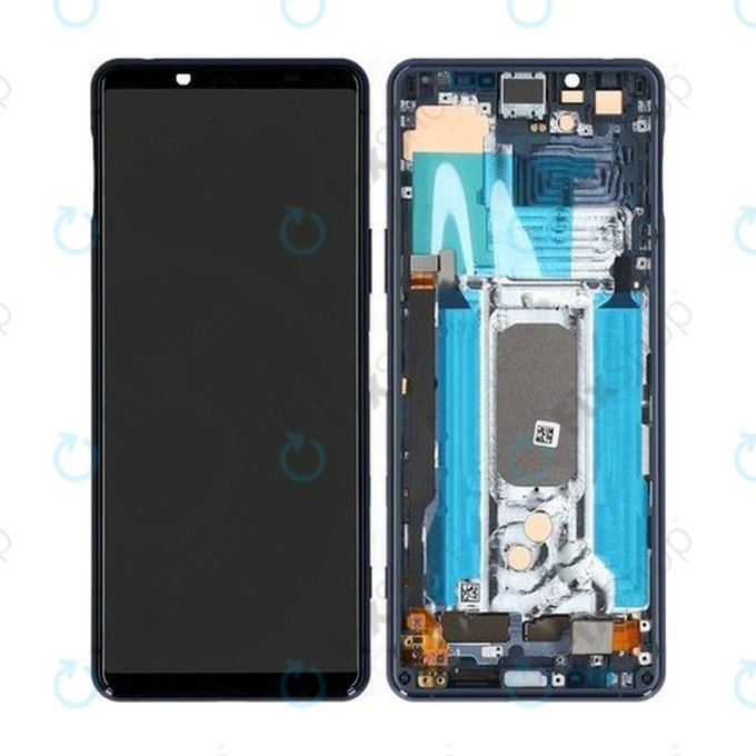 Sony Xperia 5 II - Ecran LCD + Sticlă Tactilă + Ramă (Blue) - A5024934A Genuine Service Pack