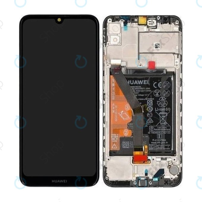 Huawei Y6s - Ecran LCD + Sticlă Tactilă + Ramă + Baterie (Starry Black) - 02353JJV Genuine Service Pack
