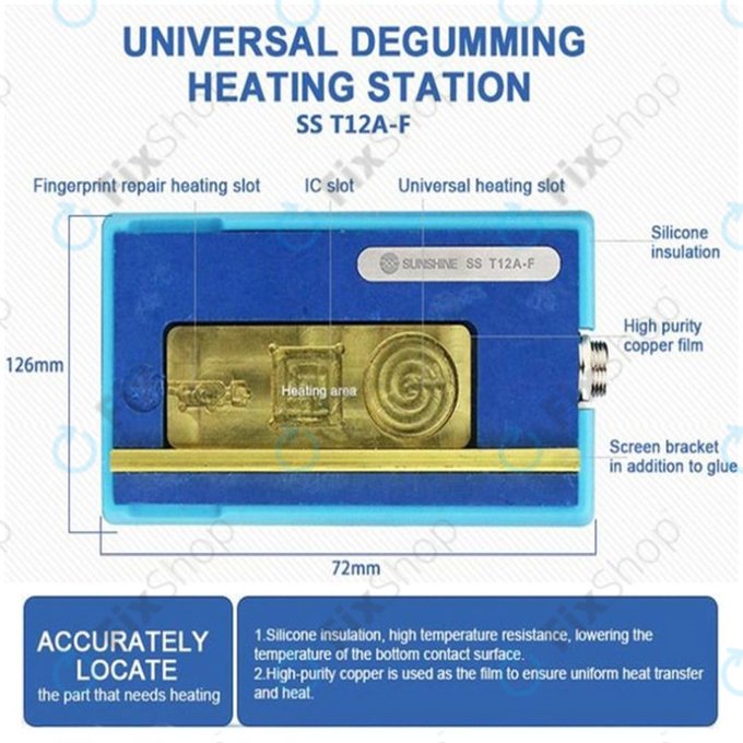Sunshine T12A-F - Încălzitor PCB (pentru module Homebutton) pentru Apple iPhone