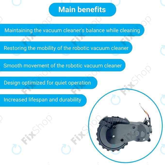 Xiaomi Mijia E10, E12, Mi Robot Vacuum Mop 2 Lite, 2 Pro - Roată cu Motor (Dreapta) (Negru)