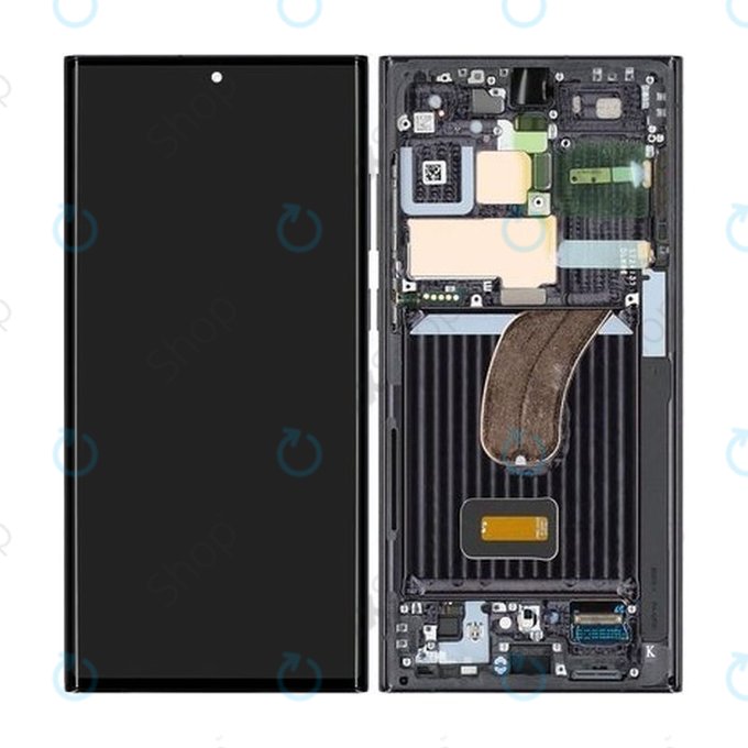 Samsung Galaxy S23 Ultra S918B - Ecran LCD + Sticlă Tactilă + Ramă (Phantom Black) - GH82-30466A, GH82-30465A Genuine Service Pack