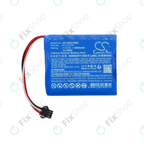 Baterie pentru Hantek DSO-1062B, DSO-1202B, DSO-1202S, 4500mAh, Li-Pol, 7.4V, PL727076, HQ
