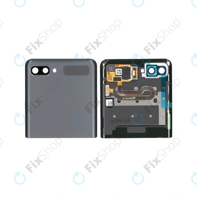Samsung Galaxy Z Flip 5G F707B - Ecran LCD + Sticlă Tactilă + Ramă (Extern) (Mystic Gray) - GH96-13806A Genuine Service Pack