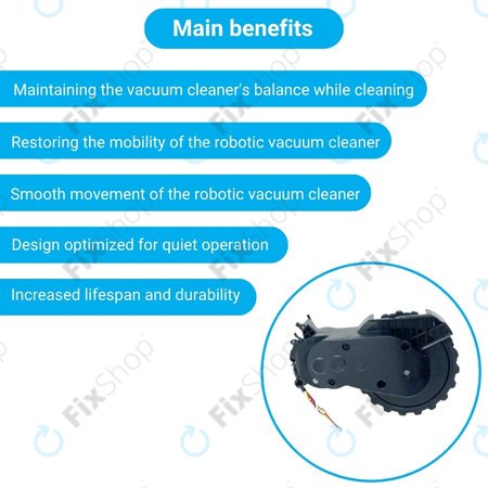 Xiaomi Mijia E10, E12, Mi Robot Vacuum Mop 2 Lite, 2 Pro - Roată cu Motor (Stânga) (Negru)