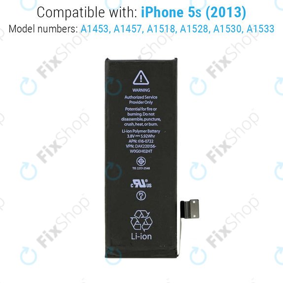 Baterie pentru iPhone 5S, 1560mAh