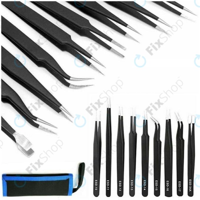 Set de Pensete antistatice ESD din Oţel inoxidabile 9in1