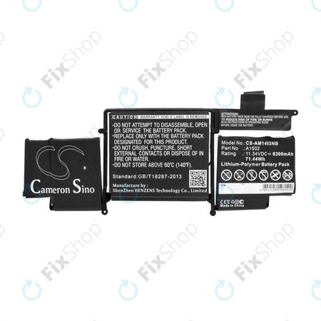 Apple MacBook Pro 13" A1502 (Late 2013 - Mid 2014) - Baterie A1493 6300mAh HQ