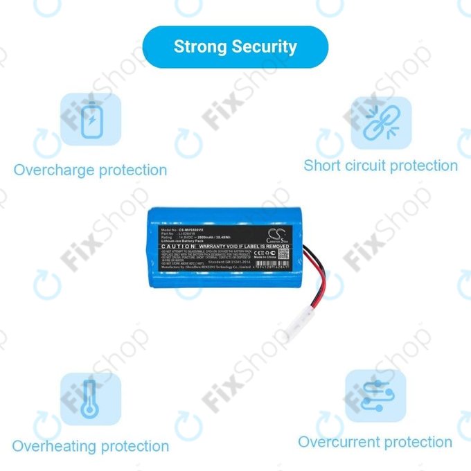 Xiaomi Essential (Mijia G1), Flyco FC-series, myVacBot SN500, Panasonic MC-series, Phicomm X3, Puppy R-series - Baterie Li-026418 Li-Ion 14.8V 2600mAh HQ