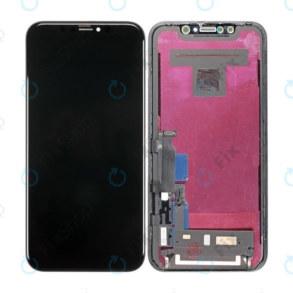 Ecran In-Cell pentru iPhone XR, Sticlă tactilă cu ramă, FixPremium