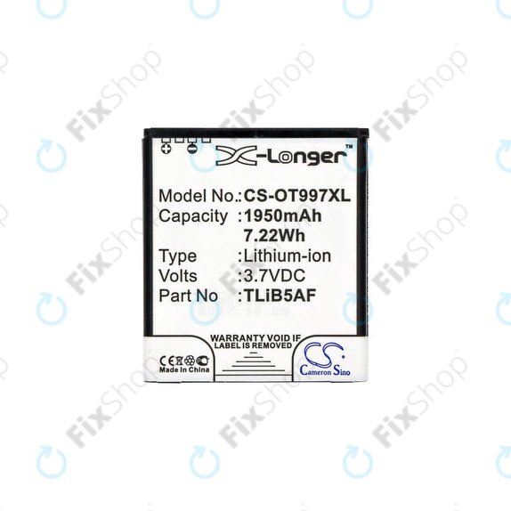 Baterie pentru Alcatel One Touch 997, X Pop, TCL S710, S800, 1950mAh, Li-Ion, 3.7V, TLiB5AF, HQ
