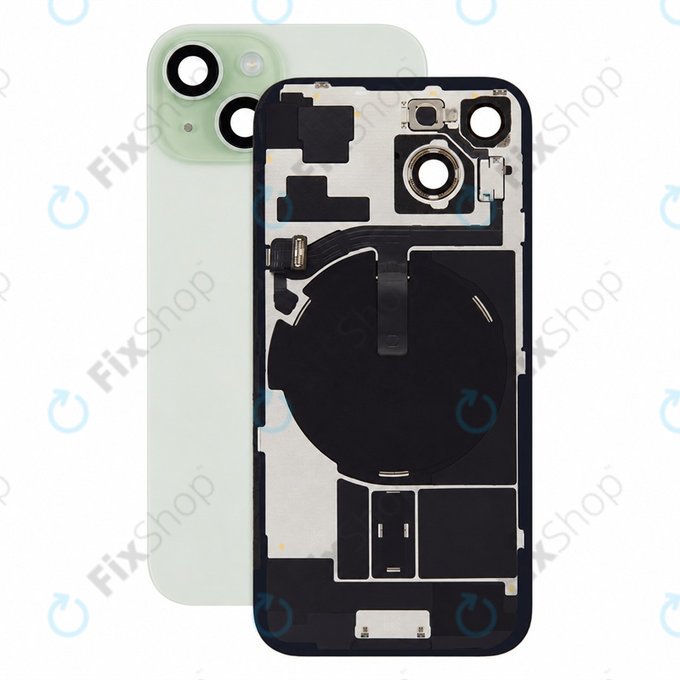 Sticlă carcasă spate pentru iPhone 15, Green, Pulled A