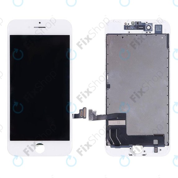 Ecran In-Cell pentru iPhone 7, White, Sticlă tactilă cu ramă, FixPremium
