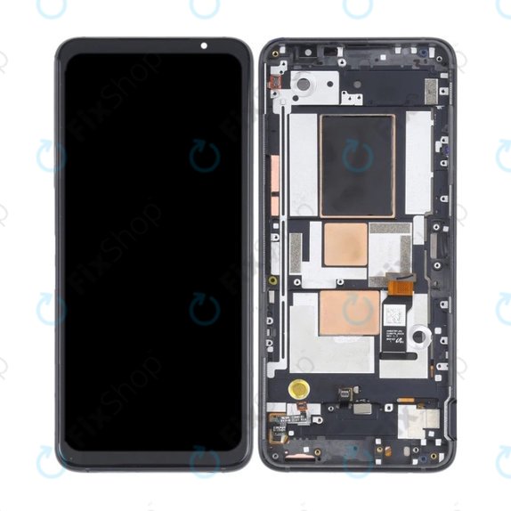 Asus ROG Phone 5 ZS673KS - Ecran LCD + Sticlă Tactilă + Ramă (Phantom Black) OLED
