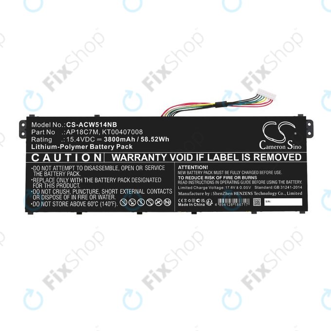 Baterie pentru Acer ConceptD 3, Spin 5, Swift 3, 5, X, Travelmate Spin P4, 3800mAh, Li-Pol, 15.4V, AP18C7M, HQ