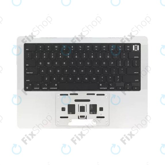 Ramă superioară tastatură pentru MacBook Pro 14", A3185 (2024), cu tastatură US și baterie, Silver, 661-50211, Genuine Apple