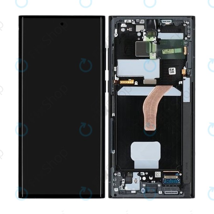 Samsung Galaxy S22 Ultra S908B - Ecran LCD + Sticlă Tactilă + Ramă (Graphite) - GH82-27488E, GH82-27489E Genuine Service Pack