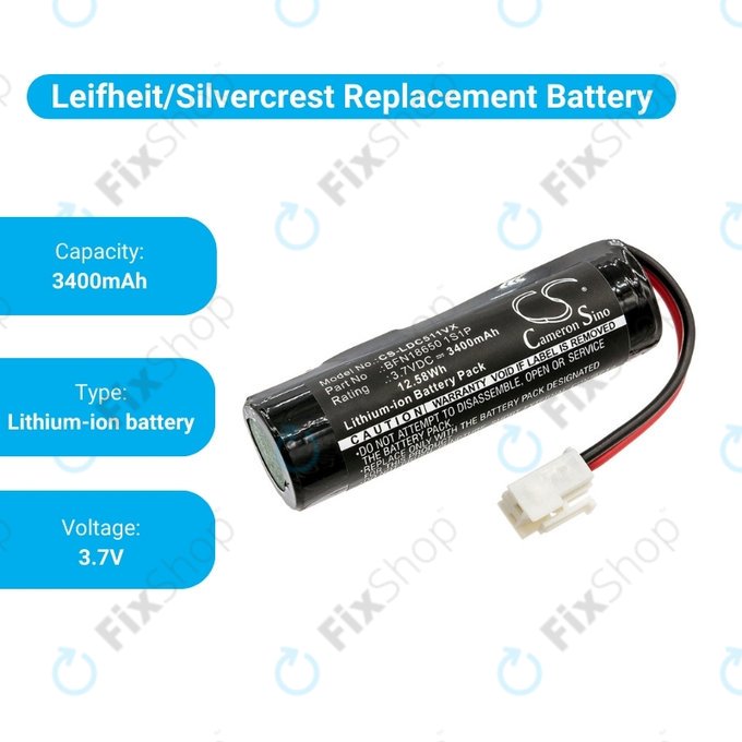 Leifheit Dry&Clean 51000, 51002, 51113, 51114 - Baterie BFN18650 1S1P Li-Ion 3.7V 3400mAh HQ