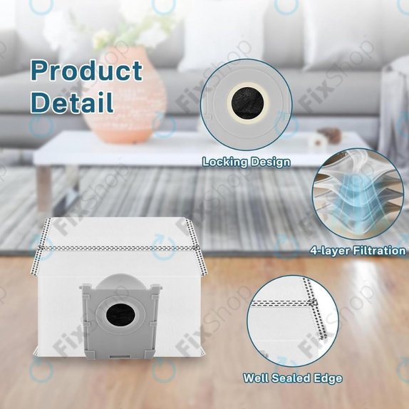 Sac de praf, 4 buc. pentru Ecovacs Deebot T30c, T50-series, T80-series, X8-series, X9 Pro-series
