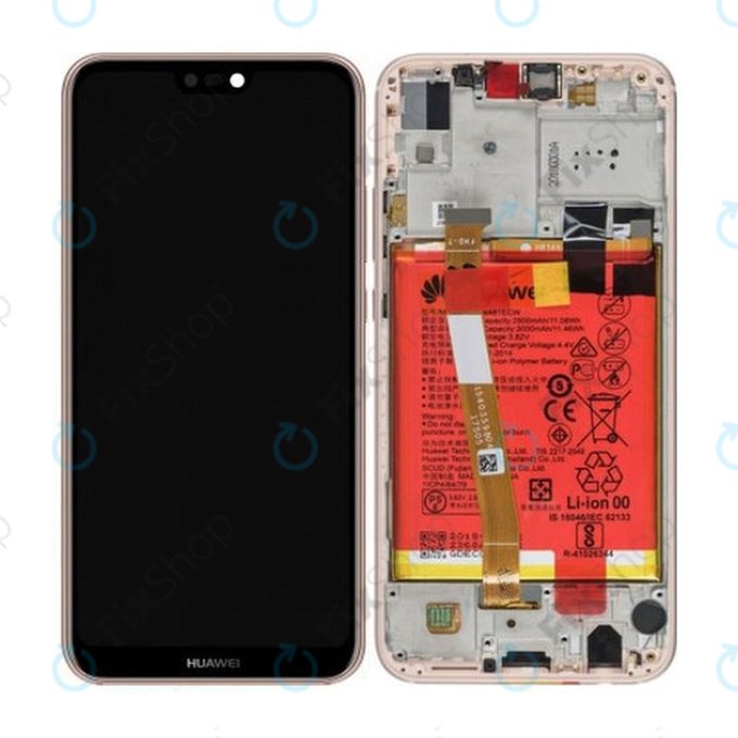Huawei P20 Lite - Ecran LCD + Sticlă Tactilă + Ramă + Baterie (Sakura Pink) - 02351VUW, 02351XUB, 02352CCL Genuine Service Pack