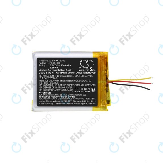 Baterie pentru HyperX Cloud Flight, Cloud Alpha, 1500mAh, Li-Pol, 3.7V, PL644050, HQ