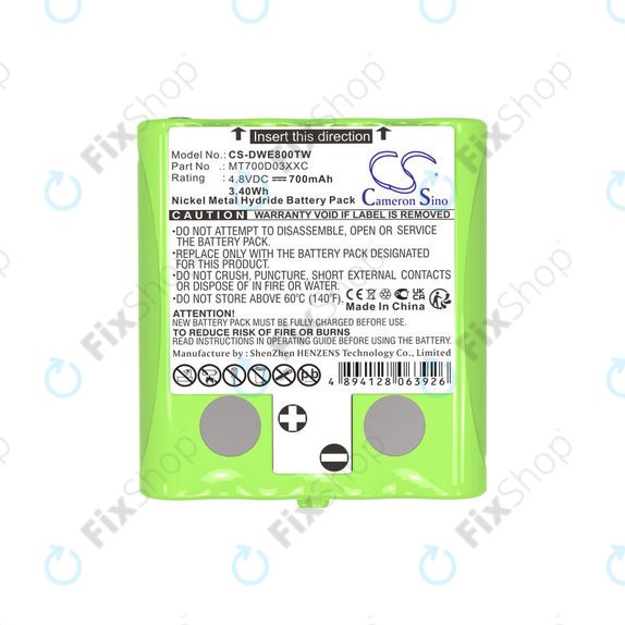 Baterie pentru Detewe Outdoor Pmr a Simvalley, 700mAh, Ni-MH, 4.8V, MT700D03XXC, HQ