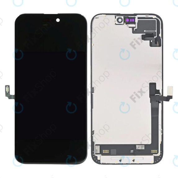 Ecran In-Cell FHD pentru iPhone 16 Plus, Sticlă tactilă cu ramă, FixPremium