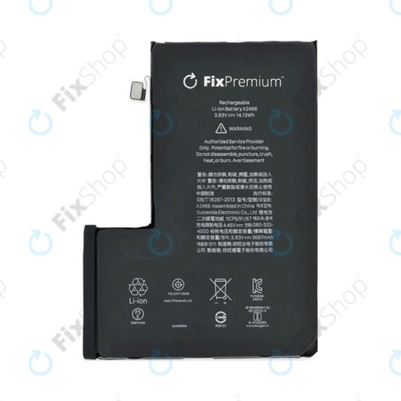 Baterie pentru iPhone 12 Pro Max, 3687mAh, A2466, FixPremium