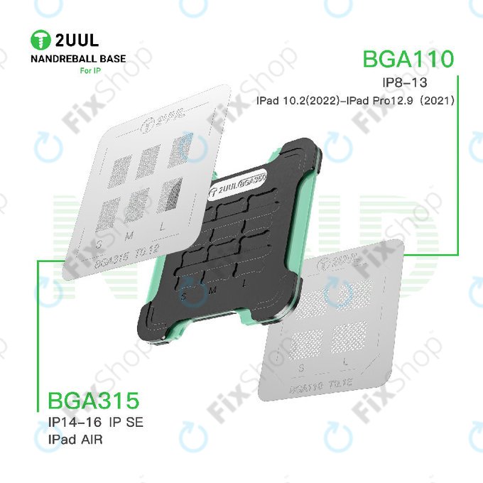 Bază magnetică cu două fețe pentru reballing NAND, 2UUL BH16