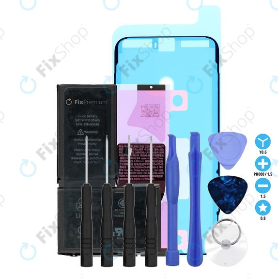 Apple iPhone X - Baterie 2716mAh FixPremium + Autocolant sub Baterie + Autocolant sub LCD + Set de Unelte - Multipack