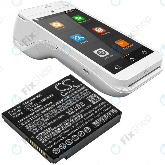 Baterie pentru Pax A920, A920c, 5250mAh, Li-Ion, 3.7V, IS900, HQ