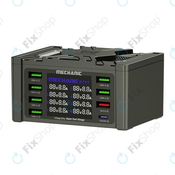 Mechanic V-Power 8 Pro - Statie de incarcare USB (USB-C, USB 3.0)