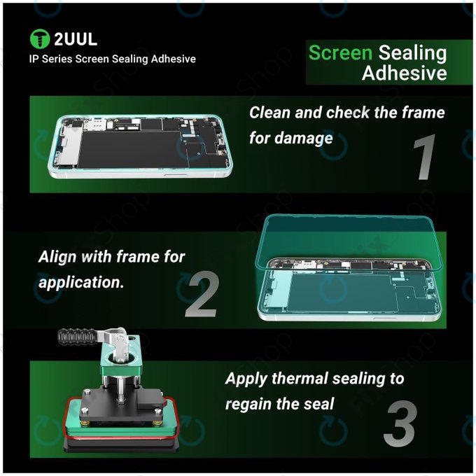 Autocolant de etanșare sub LCD pentru iPhone 12 Mini, 2UUL SA12M, (5buc)