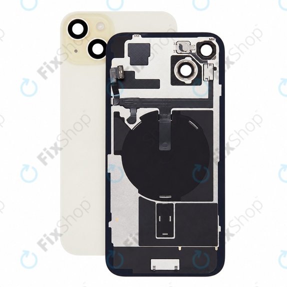 Sticlă carcasă spate pentru iPhone 15 Plus, Yellow, Pulled A