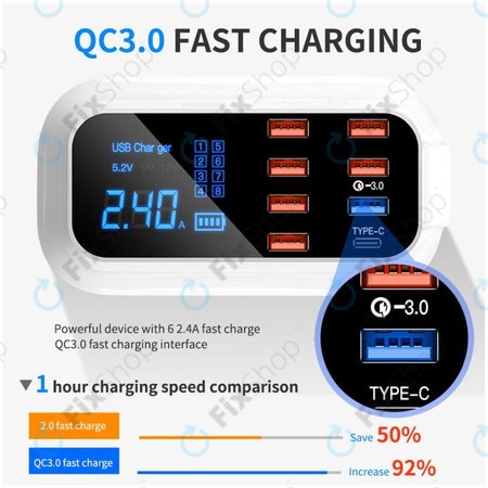 Asometech Model E - Statie de incarcare USB (USB 3.0, USB-C)