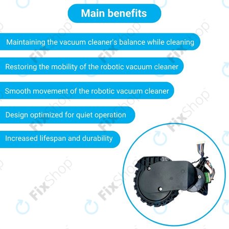 Xiaomi Robot Vacuum X20, S10, Dreame X30, X20, X10 Pro - Roată cu Motor (Dreapta) (Negru)