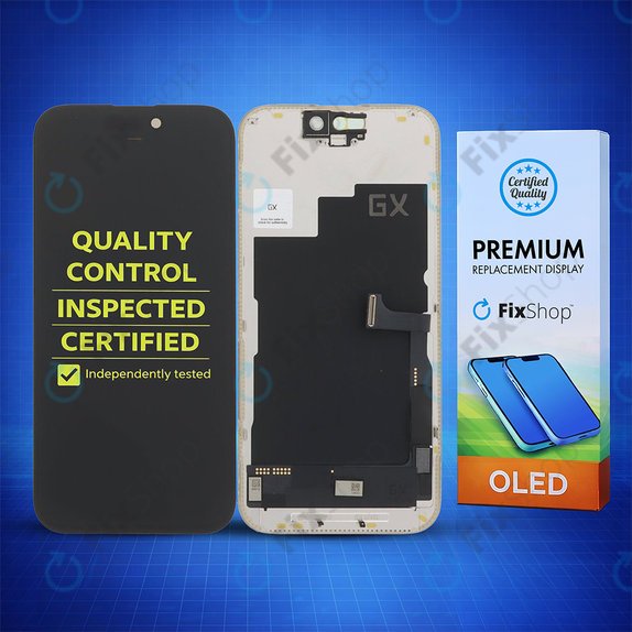 Apple iPhone 15 Pro - Ecran LCD + Sticlă Tactilă + Ramă Hard OLED FixPremium