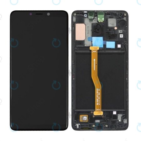 Samsung Galaxy A9 A920F (2018) - Ecran LCD + Sticlă Tactilă + Ramă (Caviar Black) - GH82-18308A, GH82-18322A Genuine Service Pack
