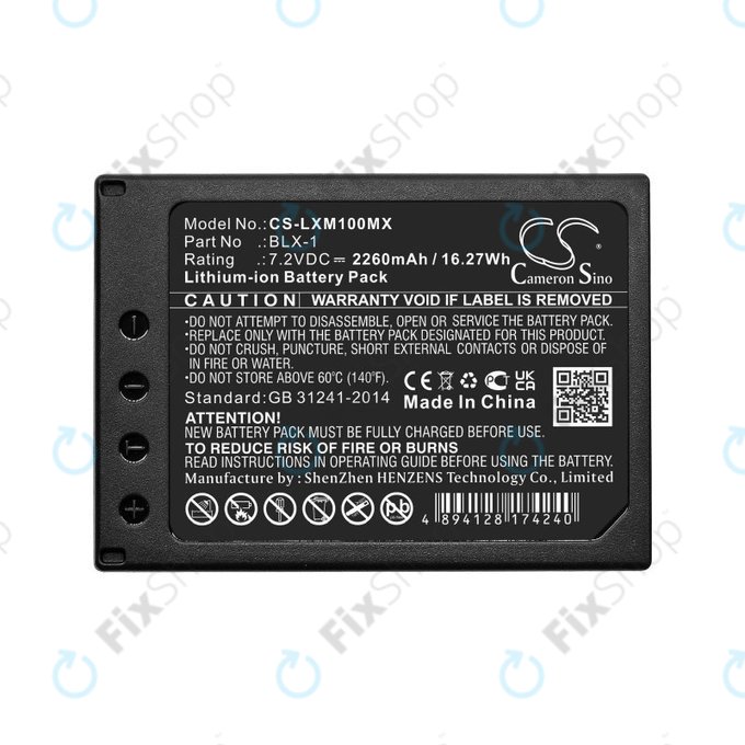 Baterie pentru Olympus OM SYSTEM OM-1, OM-1 Mirrorless, 2260mAh, Li-Ion, 7.2V, BLX-1, HQ