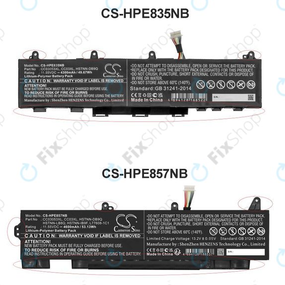 Baterie pentru HP ZBook Firefly 15 G7, G8, EliteBook 855 G7, G8, 850 G7, G8, 4600mAh, Li-Pol, 11.55V, CC03053XL, HQ