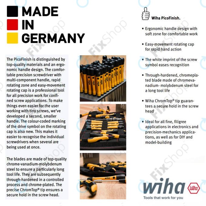 Wiha PicoFinish® ESD 271P - Şurubelniţă de precizie - Phillips PH00