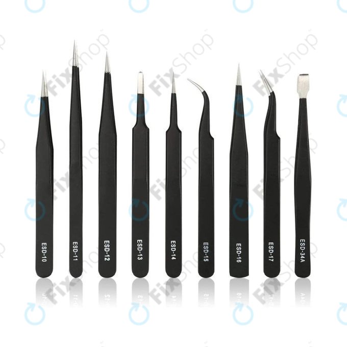 Set de Pensete antistatice ESD din Oţel inoxidabile 9in1