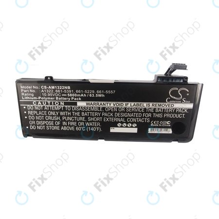 Apple MacBook Pro 13" A1278 (Mid 2009 - Mid 2012) - Baterie A1322 5800mAh HQ