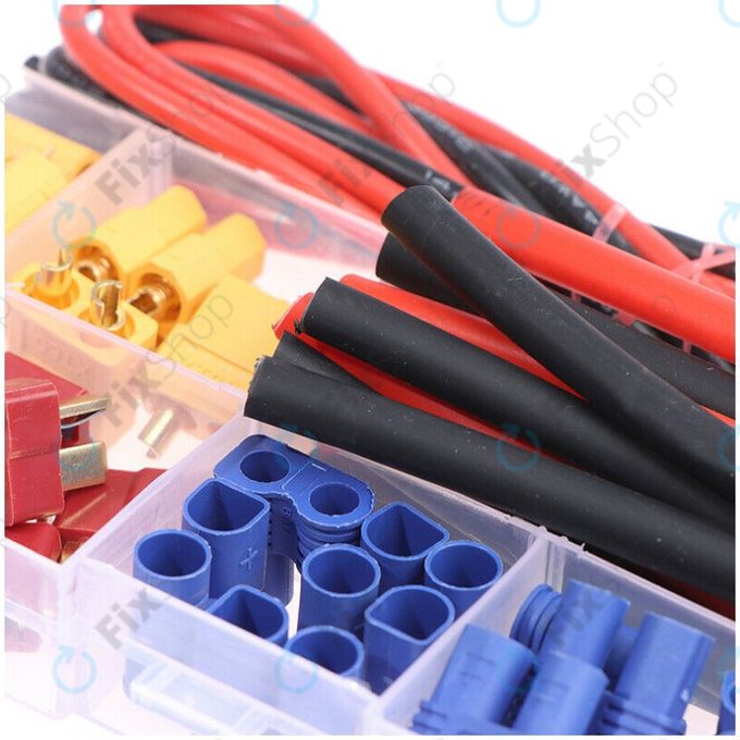 Amass - Set conectori pentru baterii (T-plug, EC3, XT60, fir de silicon și termosudare)