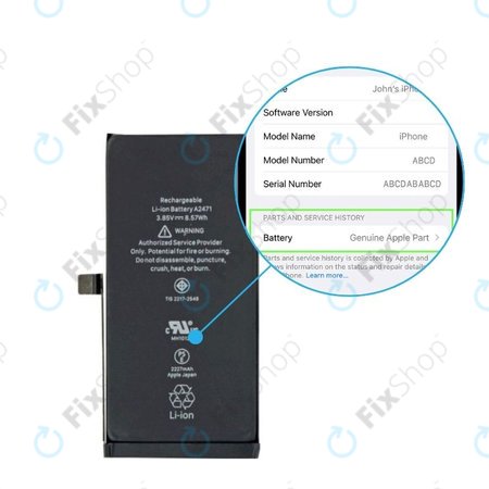 Baterie pentru iPhone 12 Mini | 661-17939 | 2227mAh | Genuine Apple