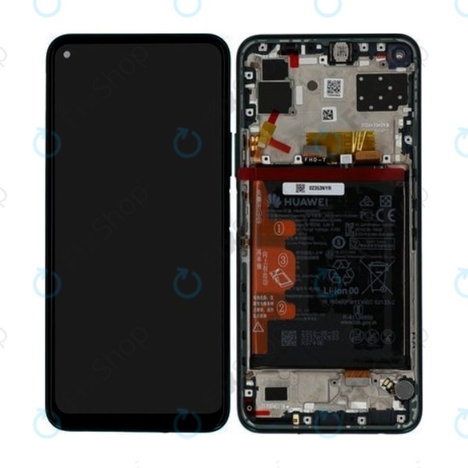Huawei P40 Lite 5G - Ecran LCD + Sticlă Tactilă + Ramă + Baterie (Crush Green) - 02353SUP Genuine Service Pack