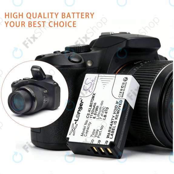 Baterie pentru Kodak PIXPRO S1, AZ651, AZ652, AZ901, 1150mAh, Li-Ion, 7.4V, LB-070, HQ